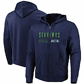 Men's Seattle Seahawks Majestic Hyper Stack Full Zip Hoodie College Navy,baseball caps,new era cap wholesale,wholesale hats